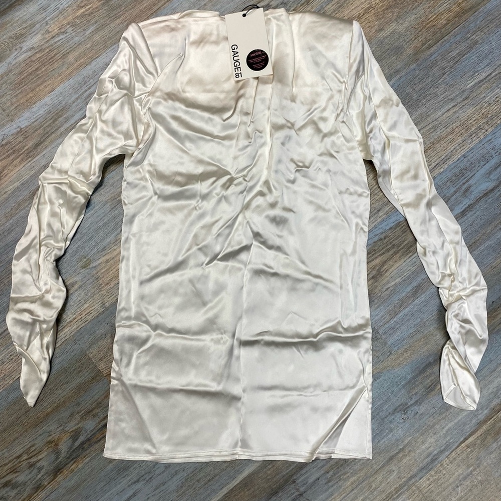 COPY - Gauge81 Off-White Satin Pisa Mini Dress